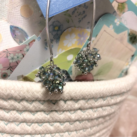 Simply Vera Vera Wang Women’s Drop Dangly Beaded Earrings Jewelry Silver & Blue - Picture 4 of 5